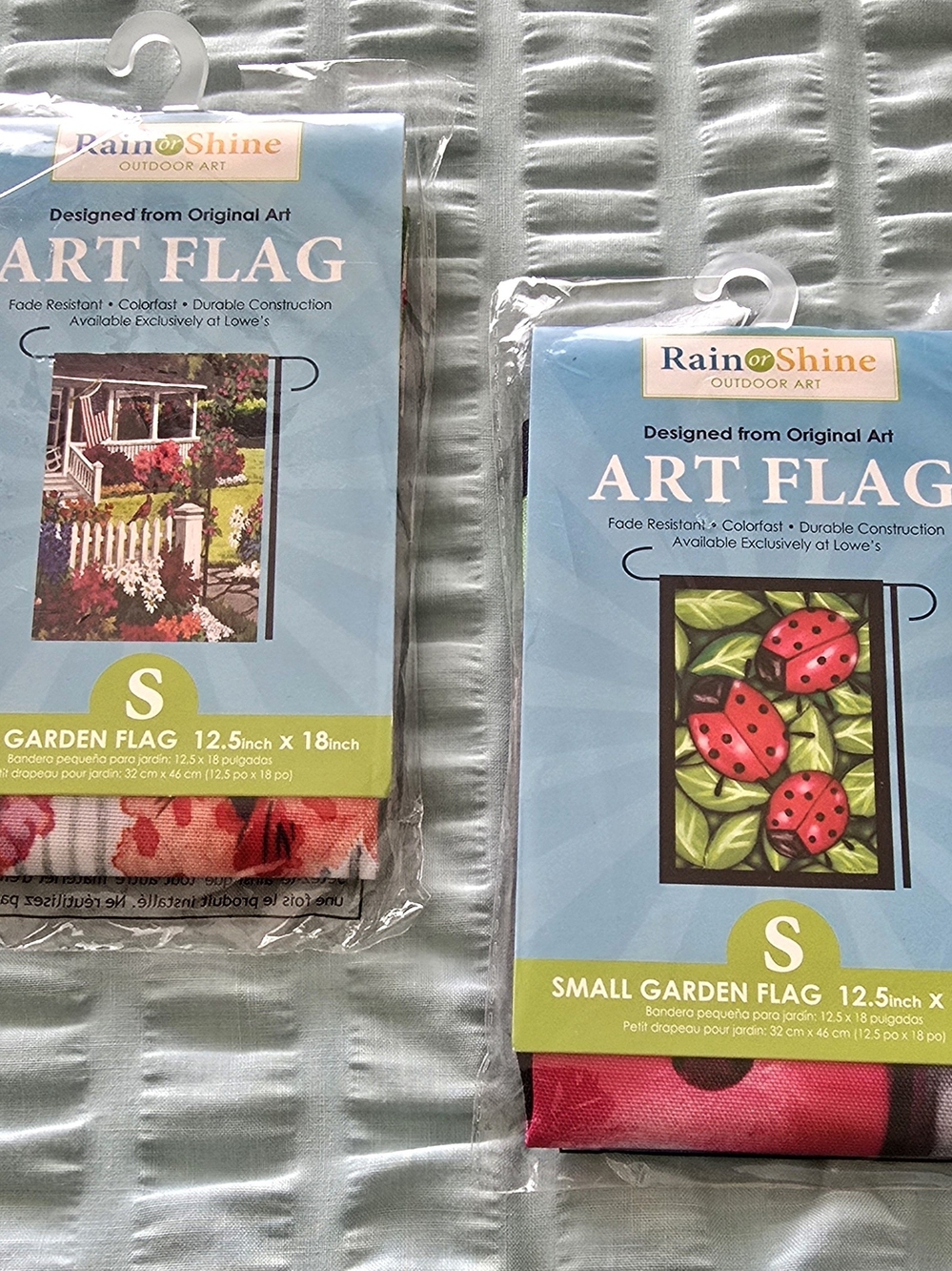 Red Ladybug & House with Flowers - Small Garden Art Flag - NEW